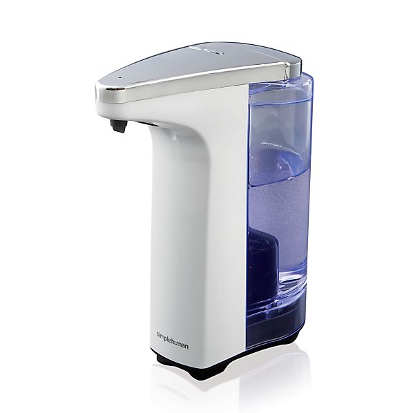 simplehuman ® White Compact Sensor Soap Dispenser Crate and Barrel