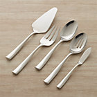 Couture 5-Piece Serving Set: pastry server, serving fork, serving spoon, pierced serving spoon, butter knife.