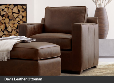 Davis Leather Ottoman