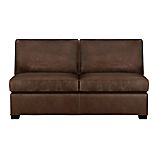 Davis Leather Sectional Armless Full Sleeper Sofa