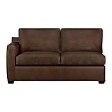 Davis Leather Sectional Left Arm Apartment Sofa