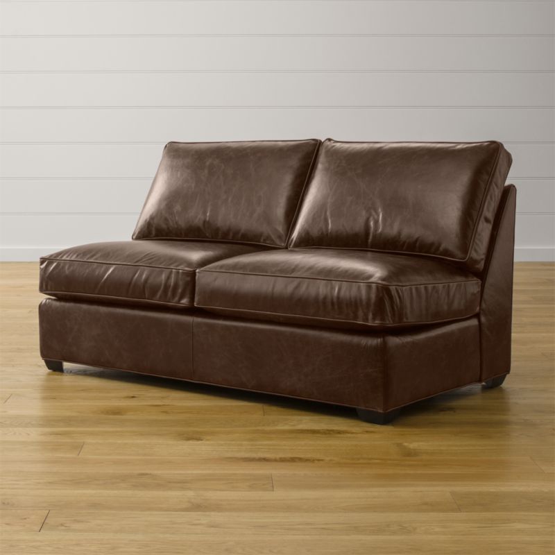 Davis Leather Armless Full Sleeper Sofa with Air Mattress 