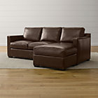 Davis Leather Right Arm 3-Seat Lounger