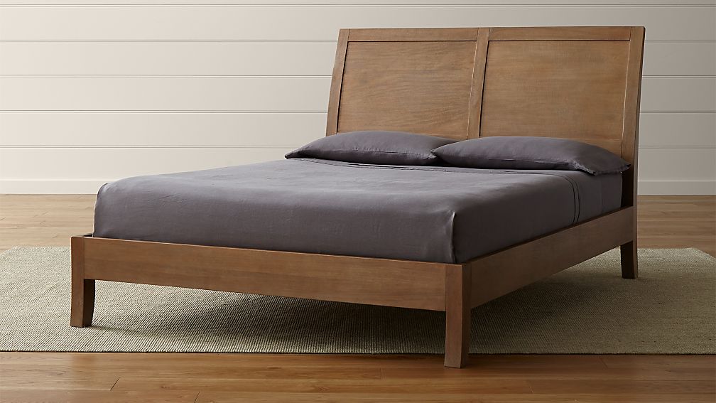 Dawson Grey Wash Queen Sleigh Bed in Dawson Grey Beds Crate and Barrel