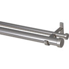 8-piece 28"–48" set: one 1.25"dia.x28"–48" rod, one .75"dia.x28"–48" rod, four finials and two double brackets.