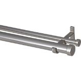 Matte Nickel Double Hanging 28"–48" Curtain Rod Set