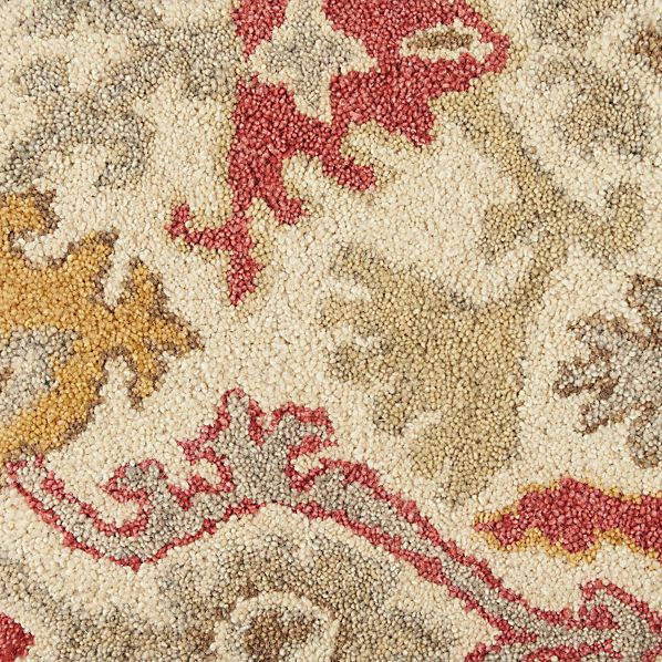 Delphine Orange Wool 12" sq. Rug Swatch Crate and Barrel