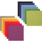 Set of twelve dinner napkins: one of each color.