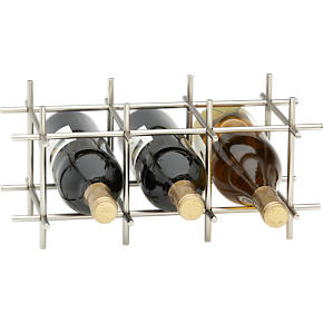 Division Nickel Six-Bottle Wine Rack