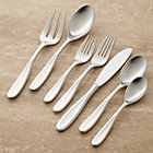 Dune 22-Piece Flatware Set: four 5-piece place settings (salad fork, dinner fork, knife, soup spoon and teaspoon), serving fork and serving spoon.