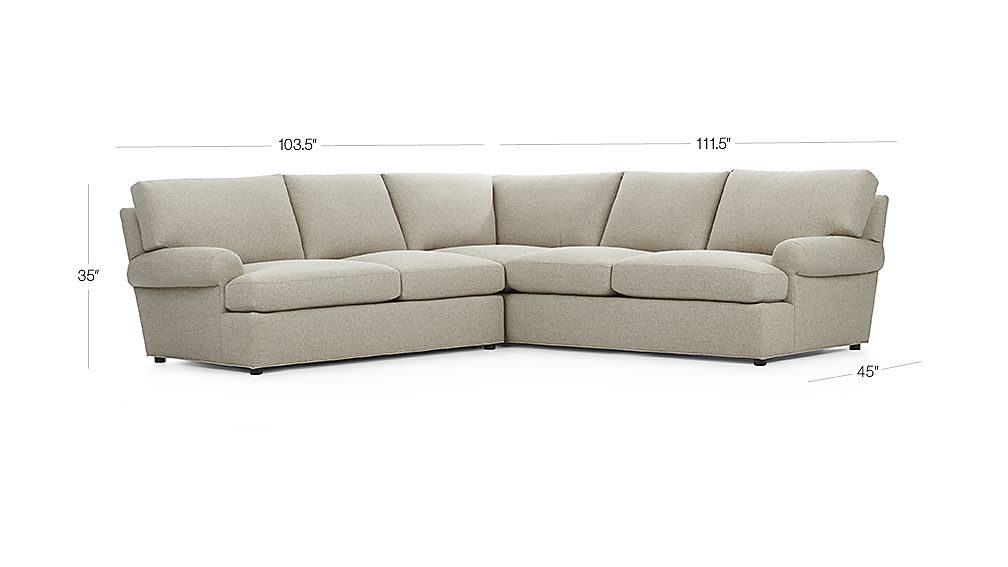 Ellyson 2Piece Sectional Sofa Gunsmoke Crate and Barrel