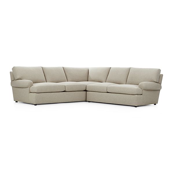Ellyson 2Piece Sectional Sofa Gunsmoke Crate and Barrel