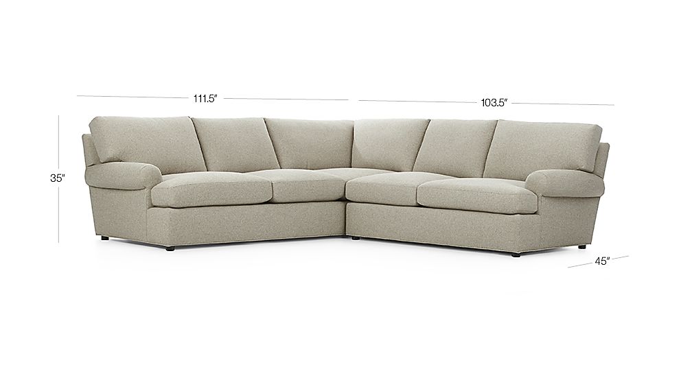 Ellyson 2Piece Sectional Sofa Gunsmoke Crate and Barrel
