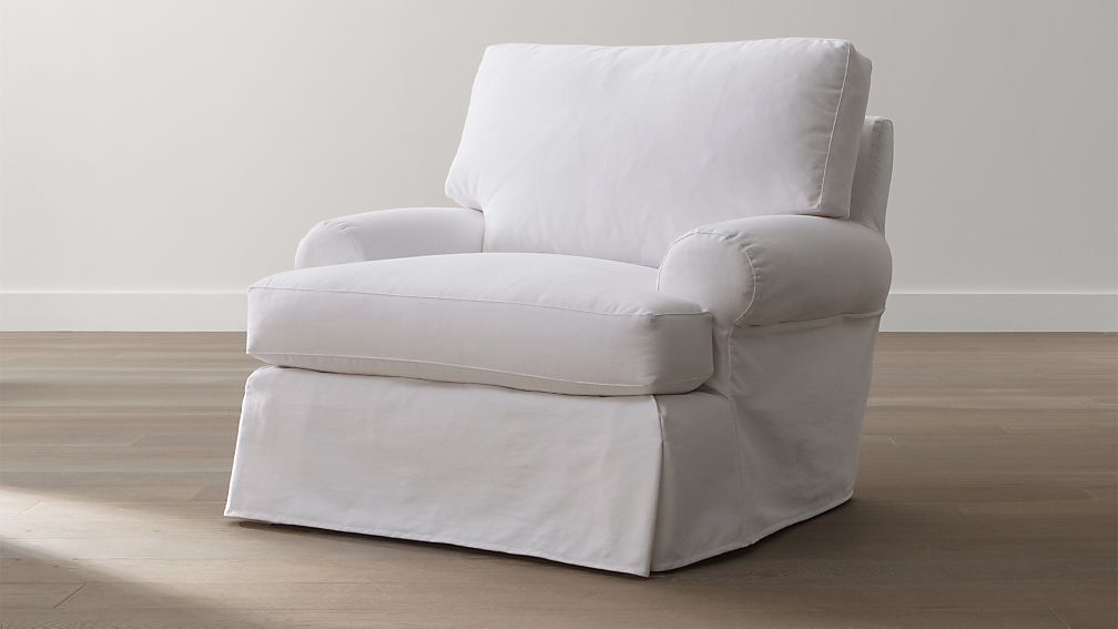 Slipcover Only for Ellyson Chair Optic White Crate and Barrel