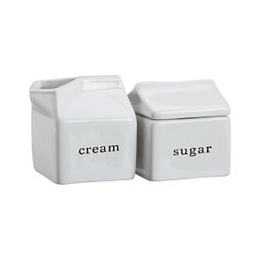 Embossed Cream and Sugar