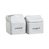 Embossed Cream and Sugar