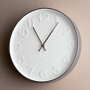 Embossed Numbers 15 Wall Clock
