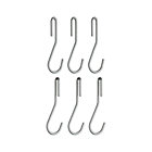 Set of six enclume® pot rack hooks: three straight hooks and three angled hooks.