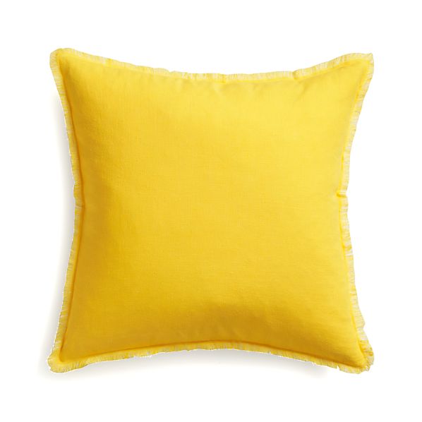 Eyelash Yellow and White 20" Pillow with DownAlternative Insert in