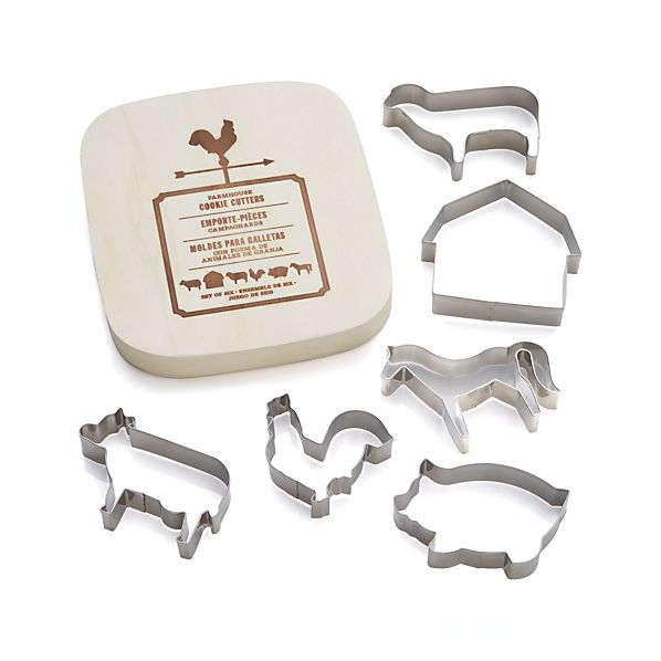 Set of 6 Farm Animal Cookie Cutters Crate and Barrel