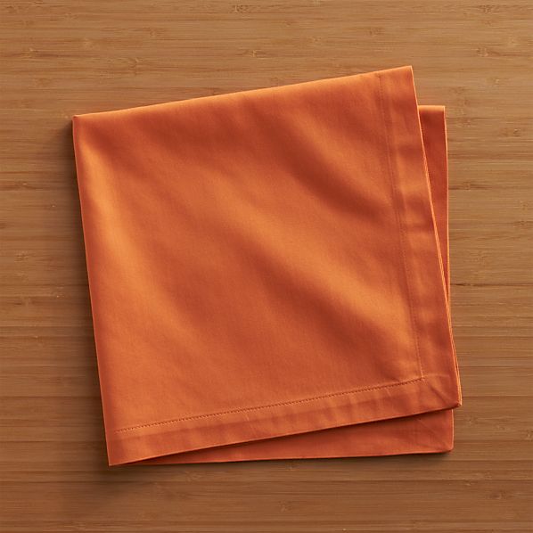 Set of 8 Fete Pumpkin Cotton Napkins Crate and Barrel