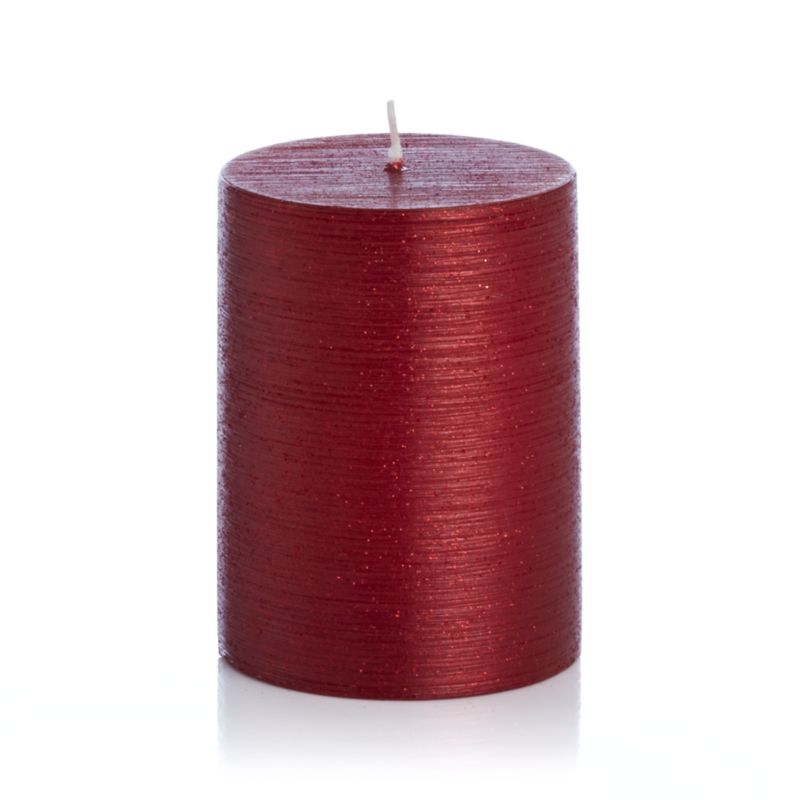Flicker Red 3"x4" Pillar Candle Crate and Barrel