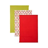 Set of 3 Flour Sack Holiday Dishtowels