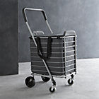 Polder® Folding Shopping Cart with Insulated Grey Liner. 15.5"Wx19.75"Dx35.75"H cart, and 13.5"Wx15"Dx15.5"H liner.