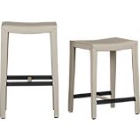 Folio Oyster Leather Backless Barstools