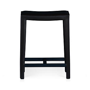 Folio Ebony Leather 24 Backless Counter Stool