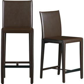Folio Chocolate Leather Barstools