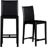 Folio Ebony Leather Barstools