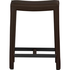 Folio 24 Chocolate Leather Backless Counter Stool