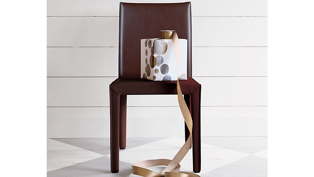 Folio Chocolate Bonded Leather Dining Chair Crate and Barrel