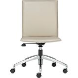 Folio Oyster Leather Office Chair with Hooded Casters