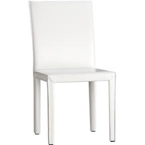 Folio White Leather Side Chair