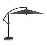 10' Round Sunbrella® Charcoal Free-Arm Umbrella with Base