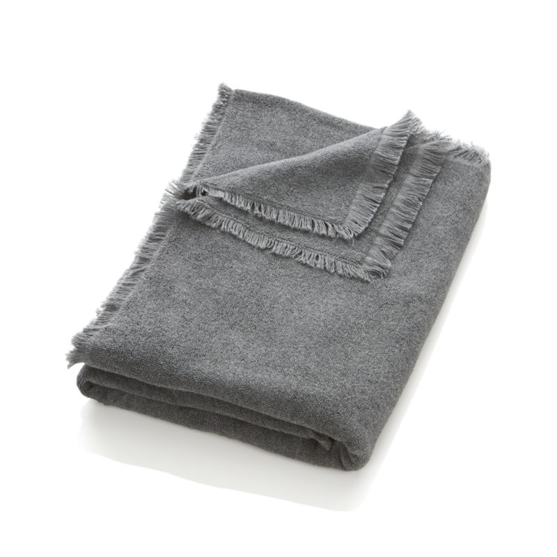Fringe Grey Bath Sheet Crate and Barrel