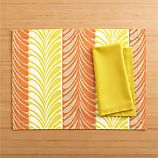 Frolos Orange Placemat and Cotton Yellow Napkin