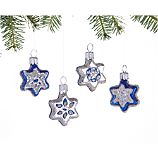 Set of 4 Glass Star Ornaments