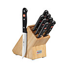 Wüsthof® Gourmet 9-Piece Steak Knife Set: eight 4.5" steak knives, hardwood knife block.