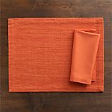 Grasscloth Tiger Lily Placemat and Cotton Tiger Lily Napkin
