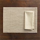 Grasscloth Neutral Placemat and Cotton Ecru Napkin