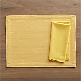 Grasscloth Daffodil Placemat and Cotton Daffodil Napkin
