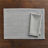 Grasscloth Dove Placemat and Cotton Napkin Dove