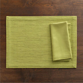 Grasscloth Placemat Pear and Cotton Pear Napkin