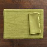 Grasscloth Placemat Pear and Cotton Pear Napkin