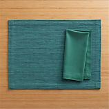 Grasscloth Placemat Seagreen and Cotton Seagreen Napkin