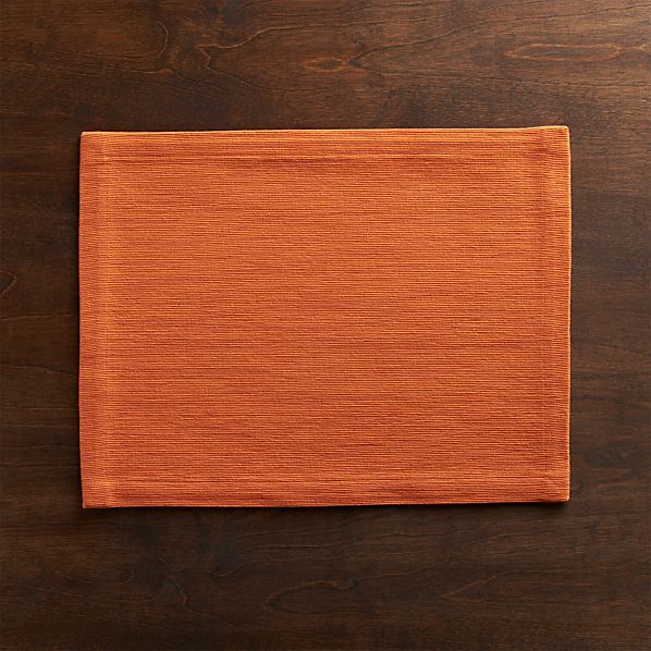 Grasscloth Pumpkin Placemat Crate and Barrel