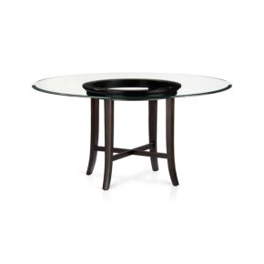 Halo Ebony Dining Table with 60" Glass Top Halo Ebony Dining Table with 60" Glass Top